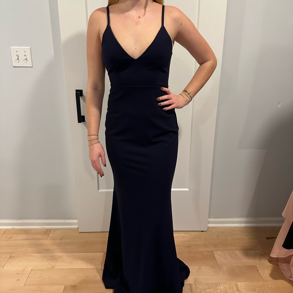 Elegant Navy Blue Women's Dress